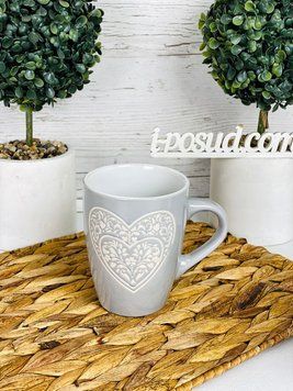 Чашка Ardesto Heart 330 мл сіра AR3467GR AR3467GR фото