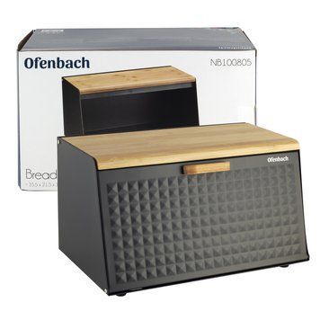 Хлебница Ofenbach Черный 35,5х21,5х19,5см из нержавеющей стали/бамбук KM-100805 KM-100805 фото